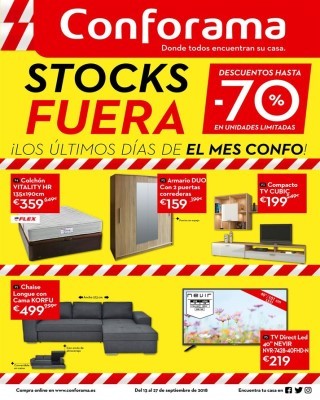 Catalogo Conforama el mes confo stocks fuera