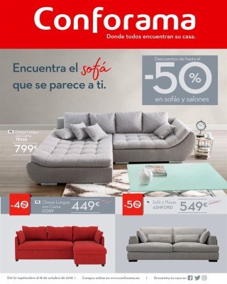 Catalogo Conforama sofas y salones hasta -50 porciento