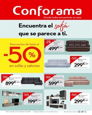 Catalogo Conforama descuento en salor y sofas que se parece a ti